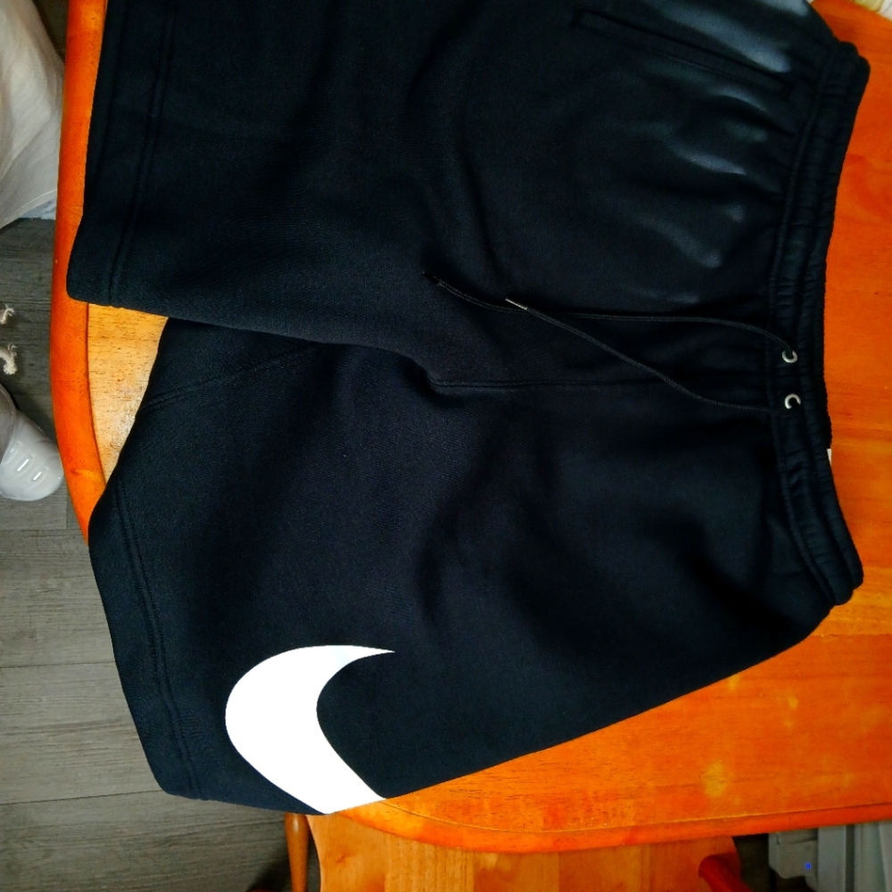 Nike Mens Black Shorts with White Swoosh
